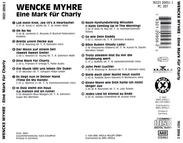 Eine Mark Für Charly - MYHRE, WENCKE (CD)
