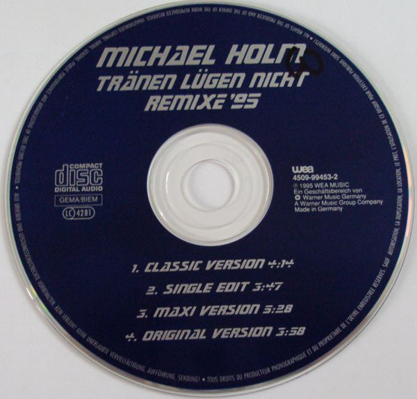 Tränen Lügen Nicht (Remixe '95) - HOLM, MICHAEL (CD)
